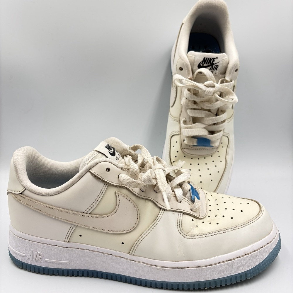 Nike Air Force 1 '21 Low White Blue Mens size 10 shoes sneakers DA8301-100